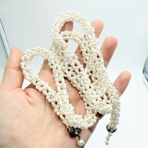 Vintage Multi Strand Twisted Faux Pearl Necklace